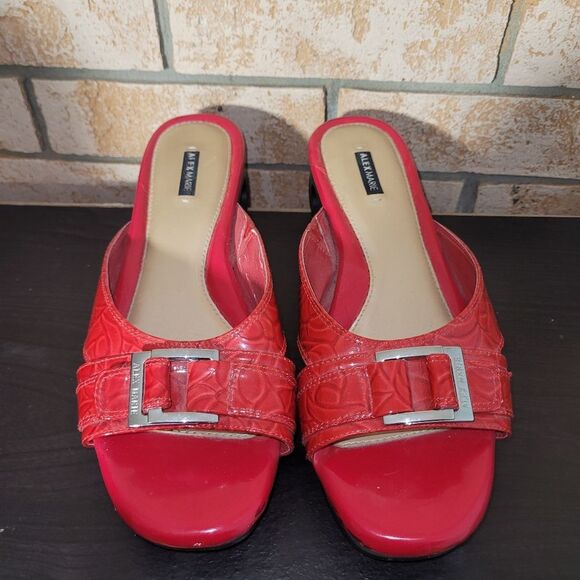Alex Marie Shoes - Alex Marie Women's Red Patent Leather Mules, Size 8